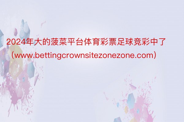 2024年大的菠菜平台体育彩票足球竞彩中了(www.bettingcrownsitezonezone.com)
