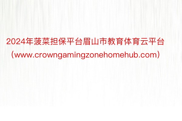 2024年菠菜担保平台眉山市教育体育云平台(www.crowngamingzonehomehub.com)